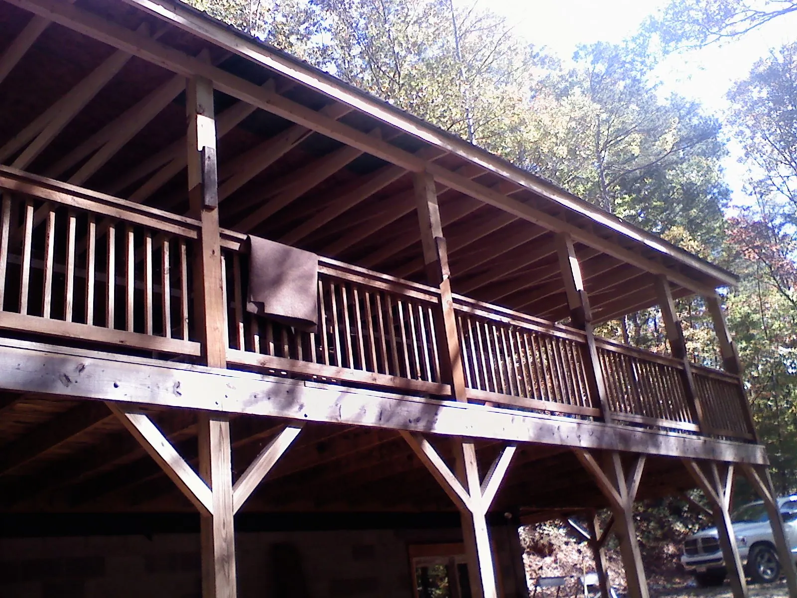 Timber framing under a new elevated porch and deck — Roof Leak Repair in Pine Bush by Roofing Brothers
